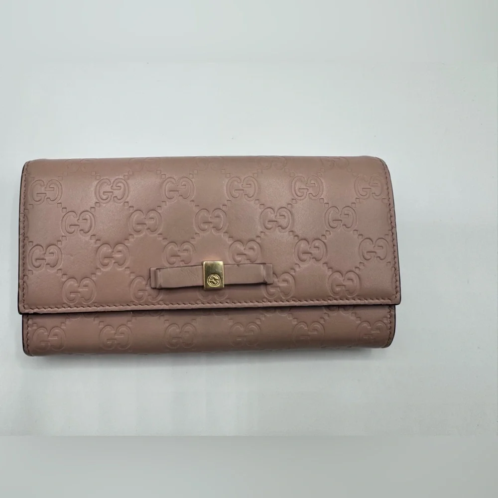 Gucci Microguccissima Bow Continental Wallet Pink GG Leather w Cards - Picture 16 of 16